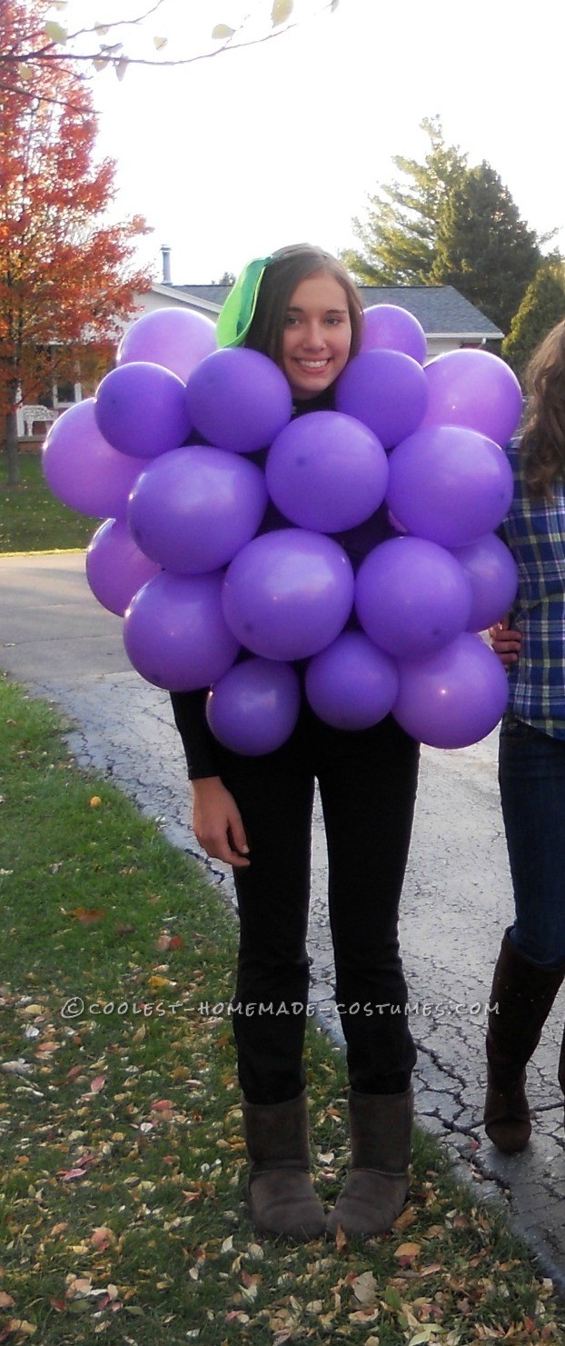 My costume for Halloween was a bunch of grapes! It was very easy to make and easy on my wallet. It was so much fun seeing the reactions of others and