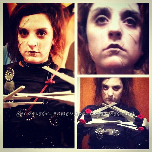 This year i wanted to put my creativeness to work and make a custome costume. Edward Scissorhands is one of my favorite movies! The scissors were cre