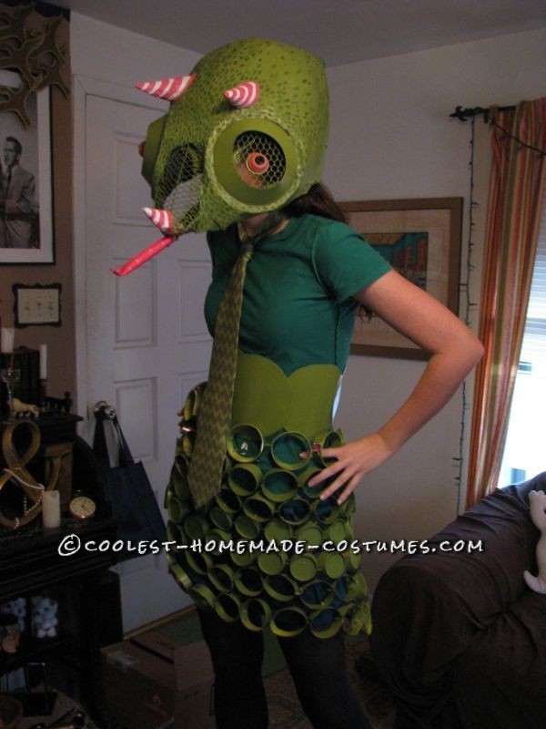 Recycled Chameleon Costume for under $15