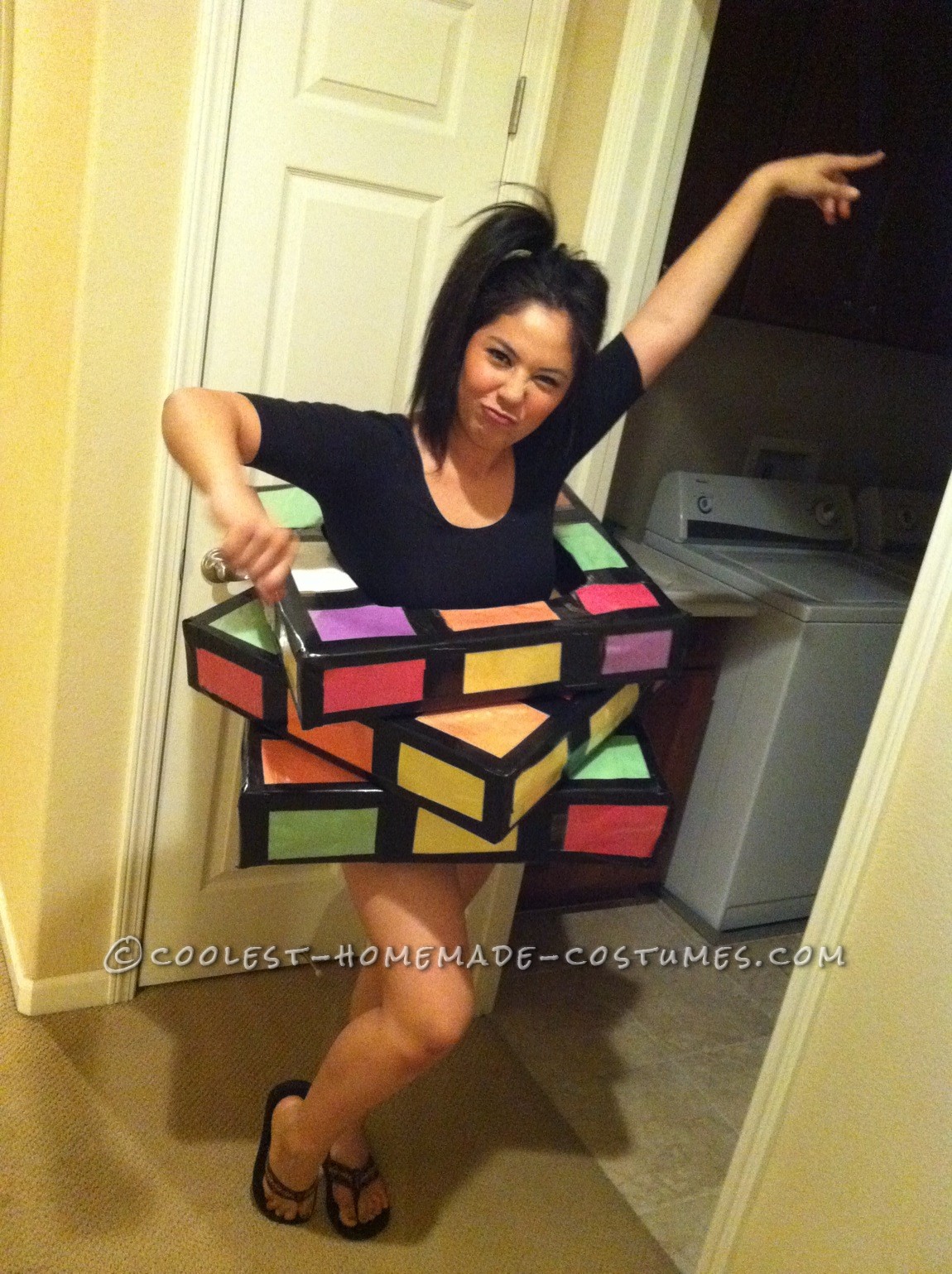 I planned to make a Rubik\'s cube costume way before halloween just never got around to it until the day before halloween hit! I love getting artsy