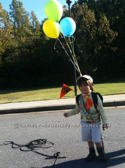 My son wanted to be his favorite wildness explorer, Russell. I started out with the general part of the outfit, khaki shorts, olive cuffed socks, hik