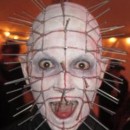 Every year, I love doing scary costumes, costumes that are so scary, people don't even realize it's me.  Last year, I went with "Pinhead" fr