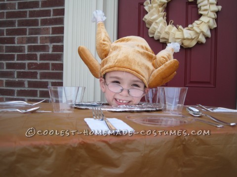 Last year my son decided to be a Thanksgiving table.  This costume was super easy to create!  I just cut two squares out of cardboar