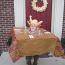 Last year my son decided to be a Thanksgiving table.  This costume was super easy to create!  I just cut two squares out of cardboar