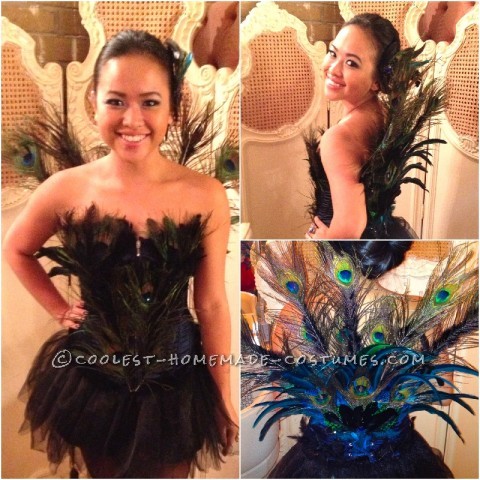 This is my first homemade costume. I've always wanted to be a peacock for Halloween, I did a bit of research and decided that I could make my own.