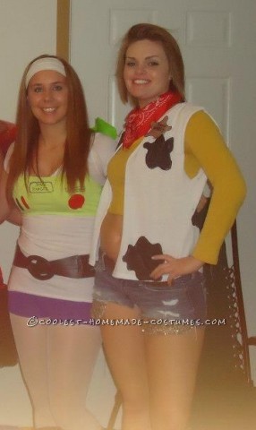 My friend and I were Buzz ad Woody for Halloween.  These costumes were very easy to make and everyone loved them!! For the Woody costume,