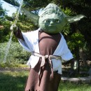 I made Yoda the Jedi Master from a simple picture I took from the movie. His head was made of starch and news paper with a large punching balloon for
