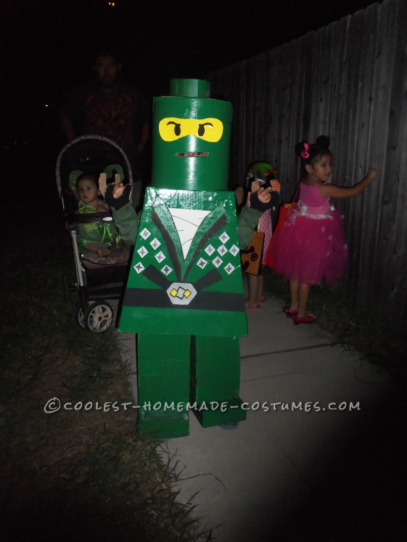 Our 6yr old really wanted to be a Ninjago for Halloween, but since the closest costume was a regular ninja we decideed to step it up LEGO LEFE!! We u