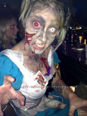 Horrific Alice in Zombieland Costume and Makeup: To become Alice in Zombieland, it took about a month and a half to prepare and about four hours of making. Almost all the accessories I bought online,