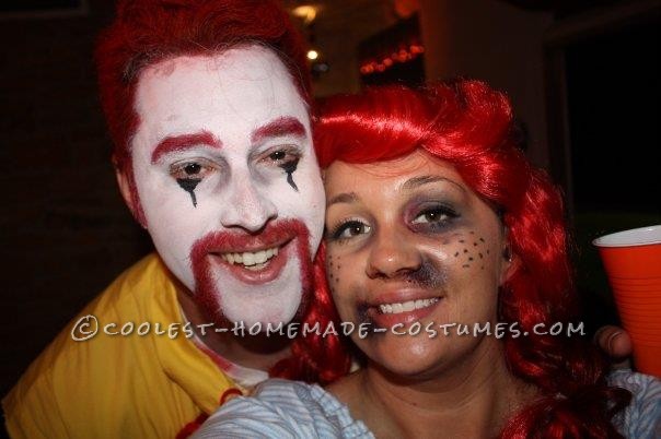 Angry Ronald McDonald and Wendy Couple Costume: This year I thought it would be fun to create a back story for two of the most well know fast food characters. Ronald and Wendy are in a relationship