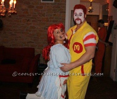 Angry Ronald McDonald and Wendy Couple Costume: This year I thought it would be fun to create a back story for two of the most well know fast food characters. Ronald and Wendy are in a relationship