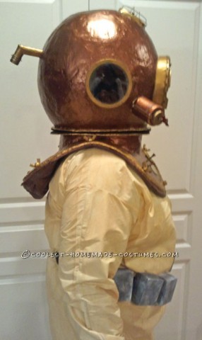 Awesome Homemade Antique Deep Sea Diver Halloween Costume: After looking for days online for the costume I wanted to make I decided on a diving costume. I also wanted it to look more aged instead of the newer