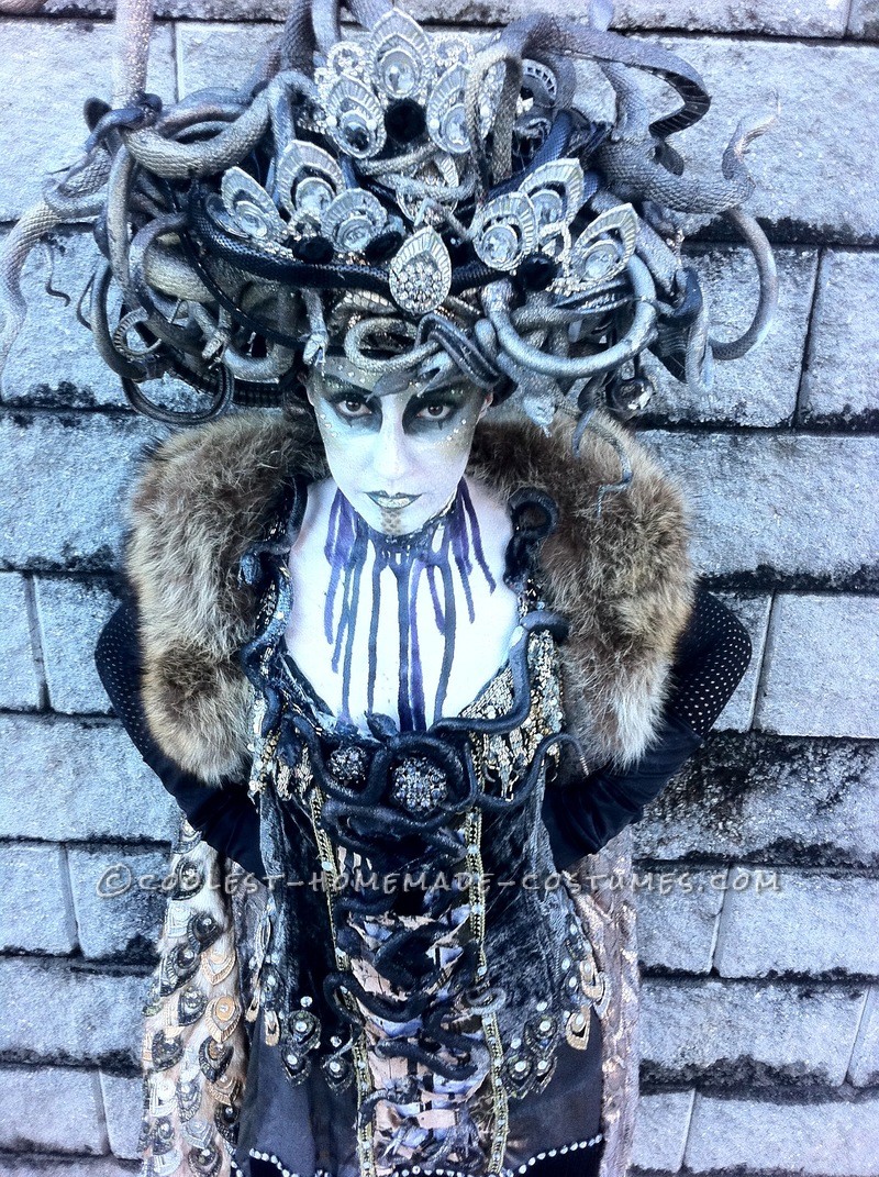 Art Deco Medusa was handmade by myself and personally styled from the shoes to the headdress, leaving no element un-finessed. The pattern for the dre