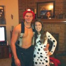 Best Costume at the Party: Firefighter and Dalmatian Couples Costume