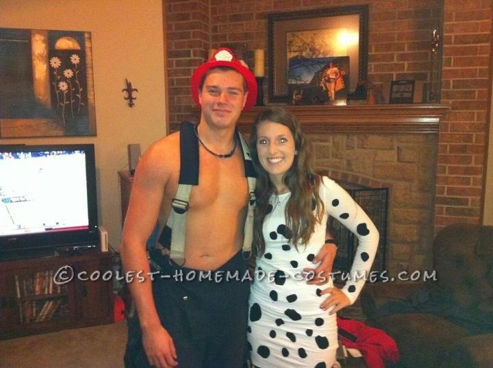 Best Costume at the Party: Firefighter and Dalmatian Couples Costume