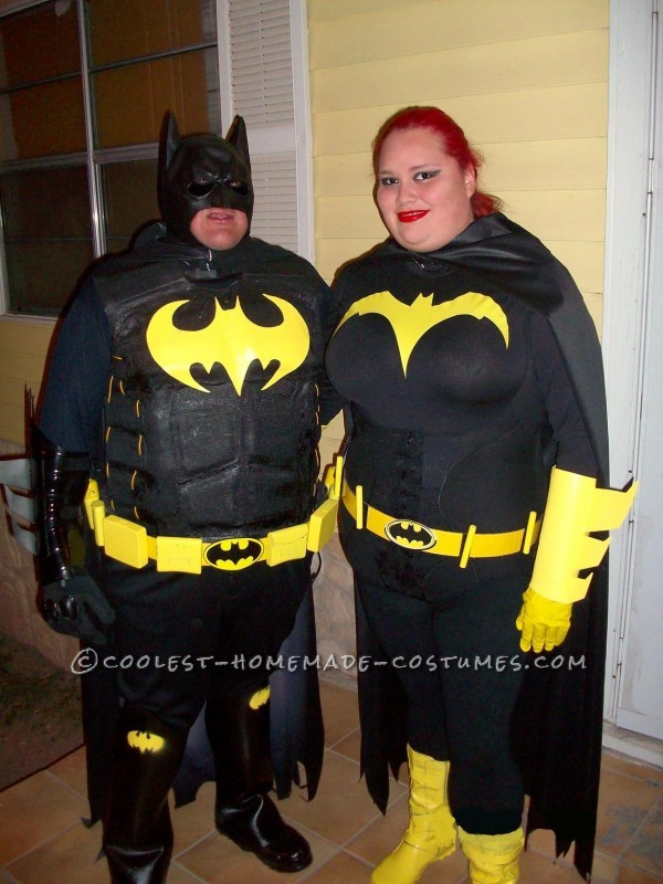 Caped Crusader Batman and Batgirl Couple Halloween Costumes