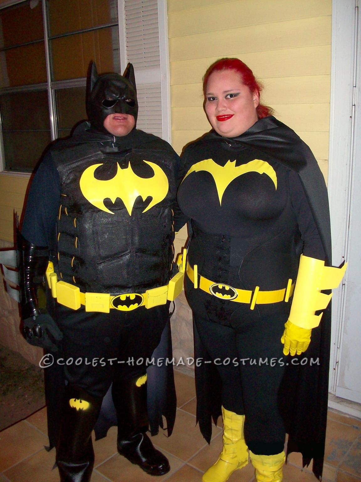 Caped-Crusader Batman and Batgirl Couple Halloween Costumes: Our caped-crusader Batman and Batgirl Couple Halloween Costumes started a month ago. We decided to home make these special costumes.  I "Batman " sta