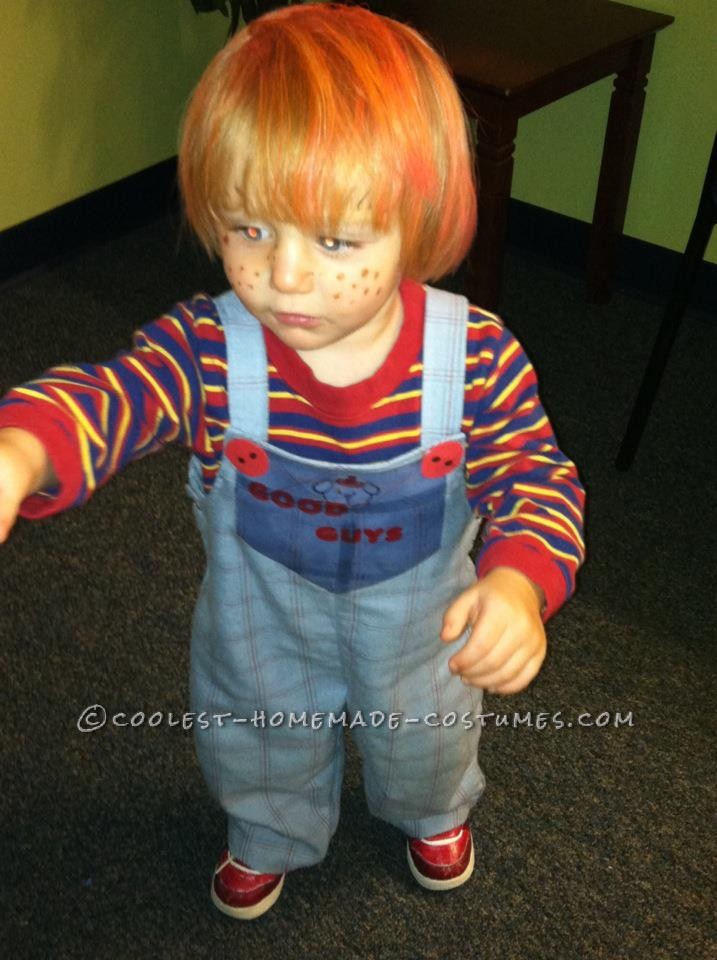 I always thought my son kind of looked like Chucky. SO I watched the original movie to see how I could make a costume. Realized that since my son was