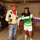 Woody was the easier costume to make out of the two. I just went out and bought a cowboy hat and a vest. My little brother had a sheriff’s badg