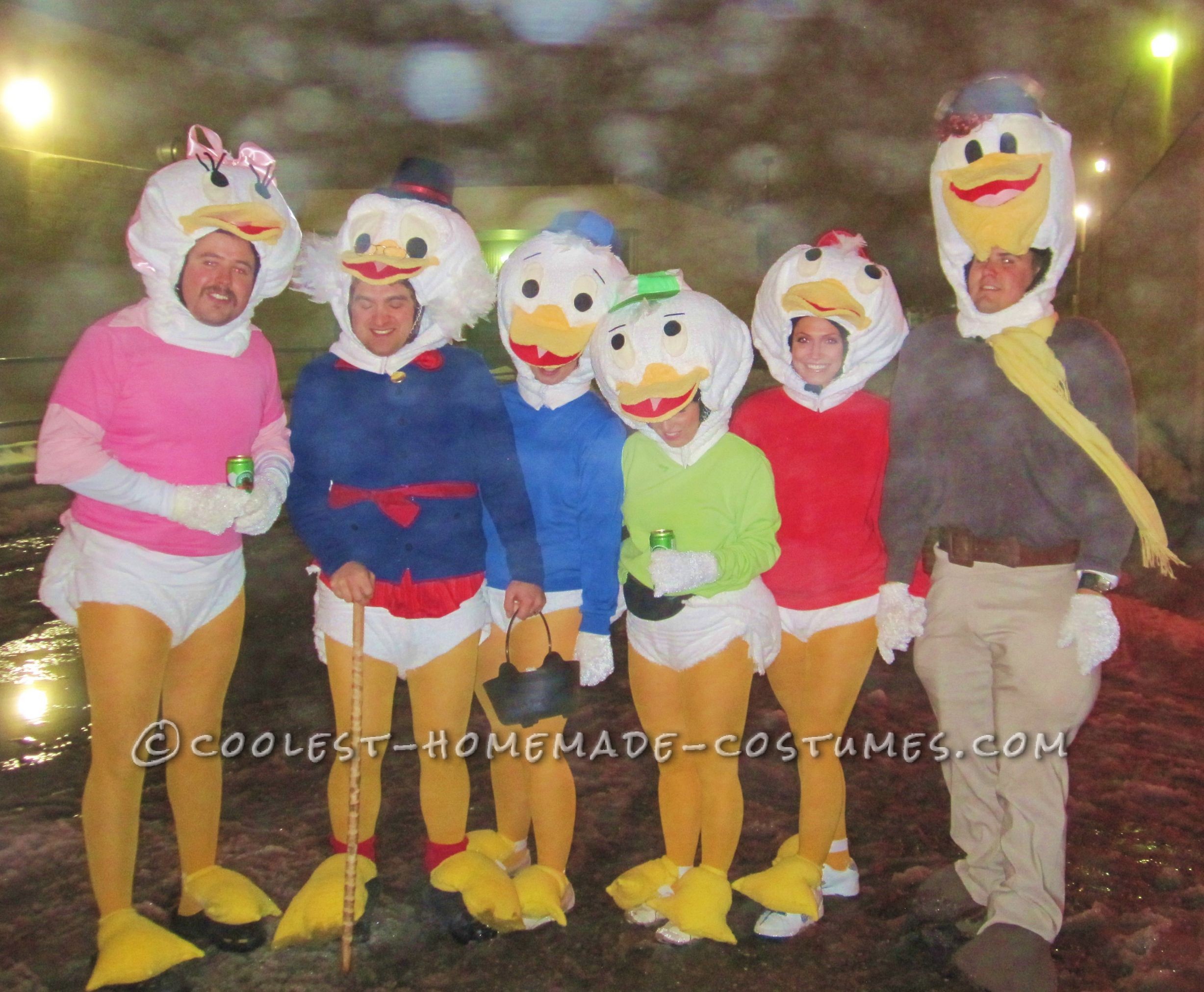 Coolest Homemade Disney Duck Family Halloween Group Costume