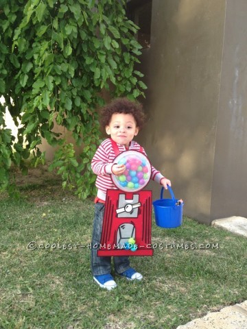 Homemade Gumball Machine Halloween Costume for a Child