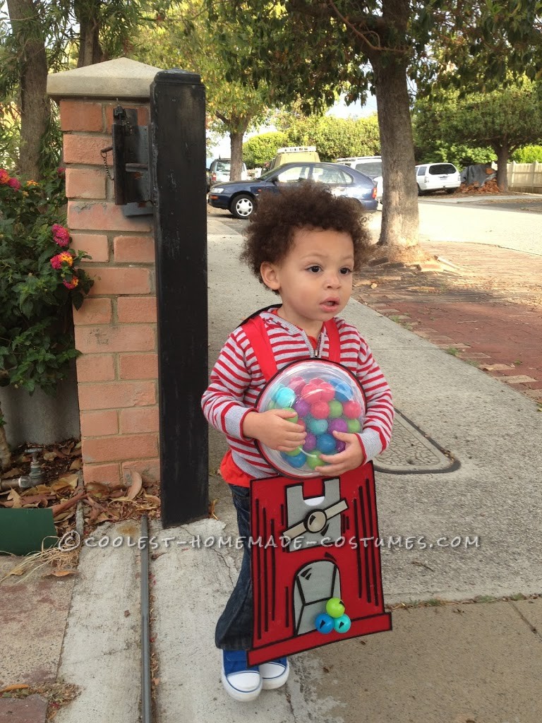 Homemade Gumball Machine Halloween Costume for a Child