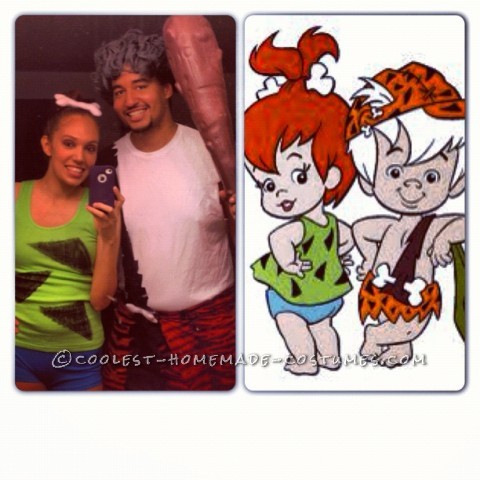Coolest Pebbles and Bamm Bamm Homemade Halloween Couples Costume: Intro:  This Halloween, I wanted to be Pebbles! I was Pebbles when I was 4 years old but this Halloween I was like “I want to be grown-up Pebbles!