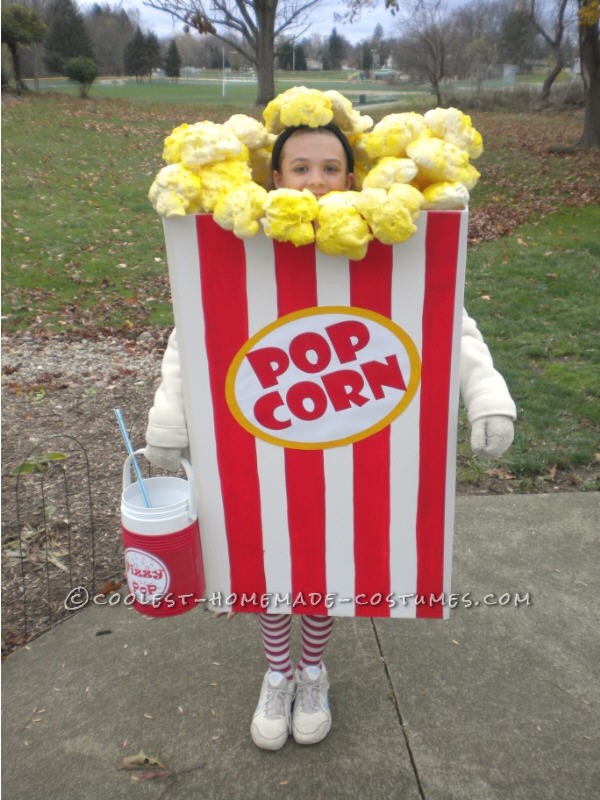 Coolest Popcorn Costume Made by an 11 Year Old Girl!