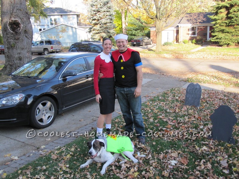 For our first Halloween together, I thought that Popeye and Olive Oyl was an obvious choice for us…I am tall and thin and he has very muscular