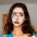 Crying Girl Face Painting Based on Roy Lichtenstein's Lithograph