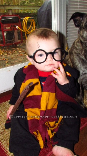 Cutest Harry Potter Baby Homemade Halloween Costume: I knew I wanted to make my 8 month old baby boy Harry Potter this year. I didn't want to buy the costume-I wanted to make it more personal. It started