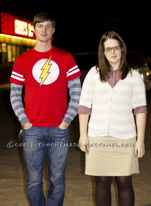 Dr. Sheldon Cooper and Amy Farrah Fowler Couple Halloween Costume: We both LOVE The Big Bang Theory TV show! One day I was on pinterest thinking about what we should be for Halloween and BOOM! I see a picture of them