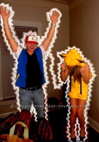 Easy Ash and Pikachu Couple Costume