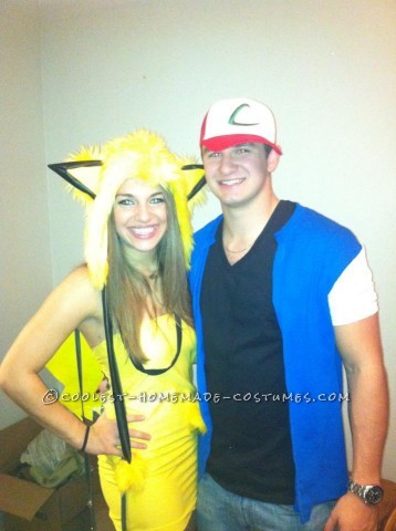 Easy Ash and Pikachu Couple Costume
