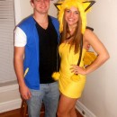 Easy Ash and Pikachu Couple Costume