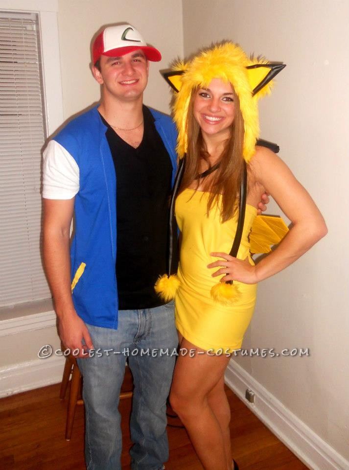 Easy Ash and Pikachu Couple Costume