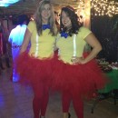 Easy Homemade Tweedle Dum and Tweedle Dee Halloween Couple Costumes: My friend and I really wanted to wear tutu's to a Halloween party this year! We did some internet searching and decided to be Tweedle Dum and Tweedle