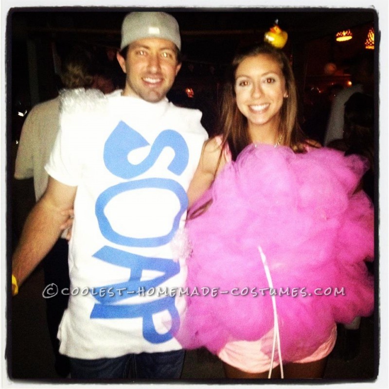 Easy and Cute Loofah and Bar of Soap Couple Costume