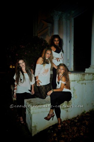 Easy Last-Minute College Girl Group Costume: Sexy Zombies