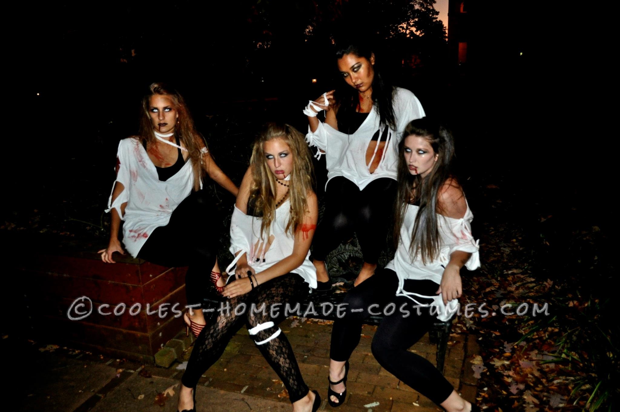 Easy Last-Minute College Girl Group Costume: Sexy Zombies