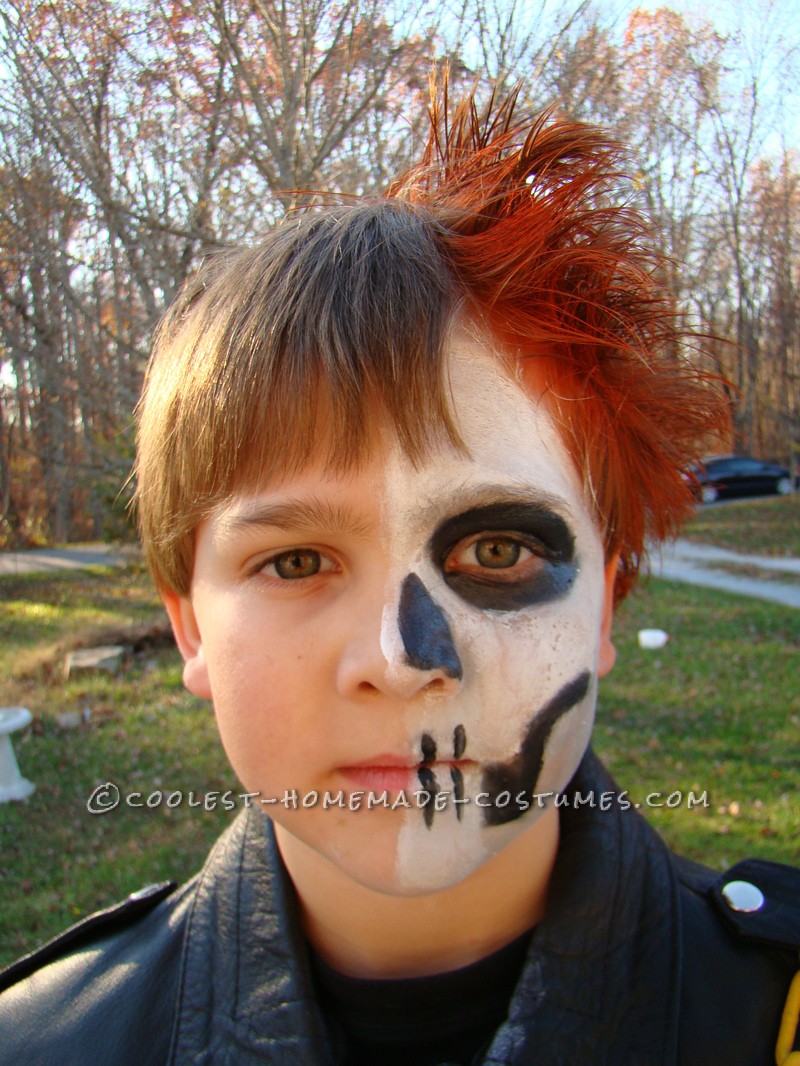 We put this costume together for our 7 yr old son.  He wanted to be Ghost Rider for Halloween.  So I decided that I would figure out a way