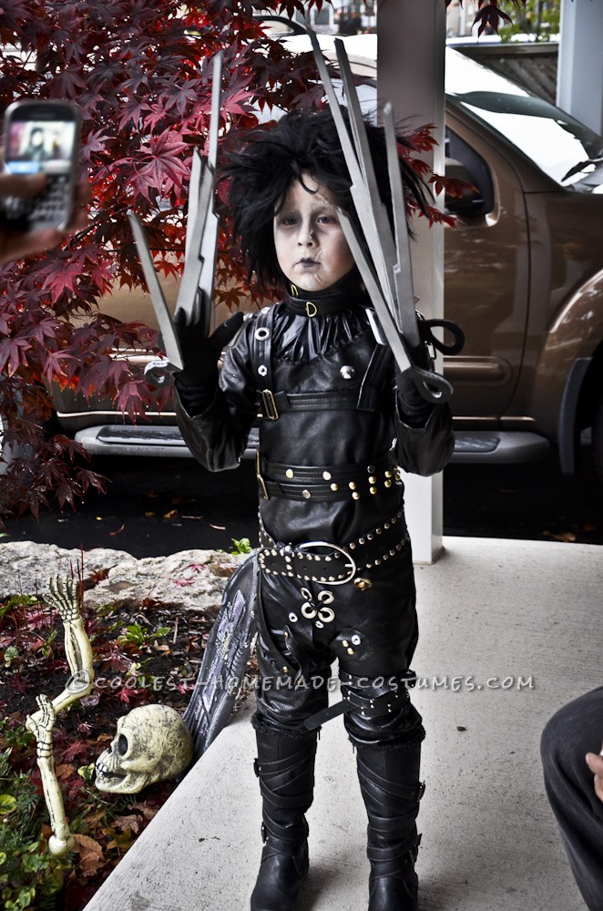 Epic Homemade Edward Scissorhands Halloween Costume for a Boy