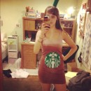Feminine Starbucks Iced Coffee Halloween Costume: As a dedicated iced coffee drinker and student with a huge test coming up on the day before Halloween, I decided I might as well be an iced coffee.  
