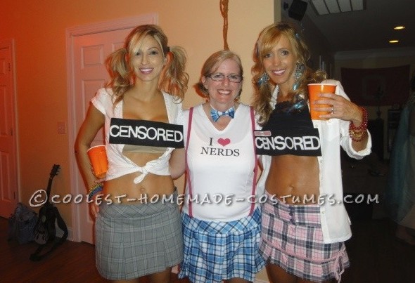 Girls Gone Wild Costume for Moms: We wanted to come up with a unique and funny, tongue-in-cheek costume idea for Halloween.  We decided on Girls Gone Wild (hoping that people would st