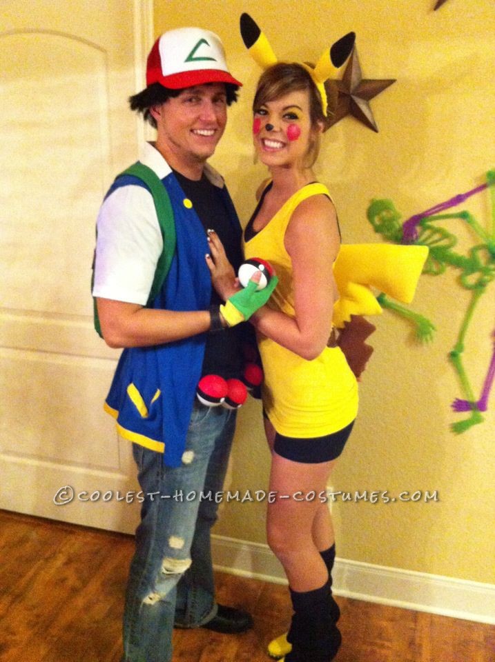 Great Pikachu and Ash Couple Halloween Costume: Well, this costume Pikachu and Ash couple Halloween costume took about a total of two weeks to make. First, I started off at our local thrift store a