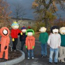 Being great South Park fans, my teenage sons had asked me to design Halloween costumes for them including Kenny, Kyle, Cartman, and Stan.  After
