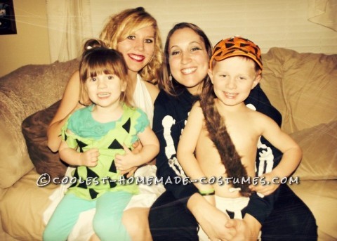 Handmade Flintstone Family Costumes: This year, we had a Halloween party at our house and I wanted to make costumes that involved our whole family. I’ve been thinking about the Flintsto