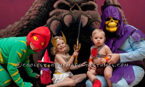 Coolest Masters of the Universe Family Costume: He-Man, She-Ra and Battlecat