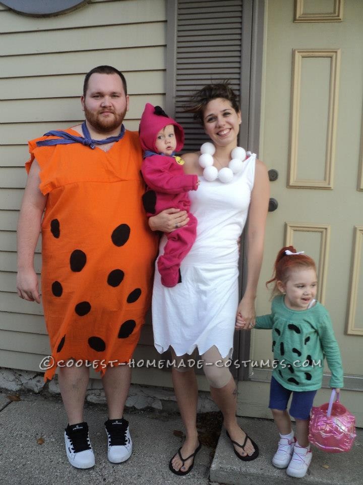 Homemade Flintstones Family Costume