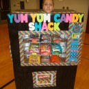 Homemade Vending Machine Costume that Actually Dispenses Candy